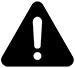 Alert symbol shown as an exclamation point inside of a triangle.