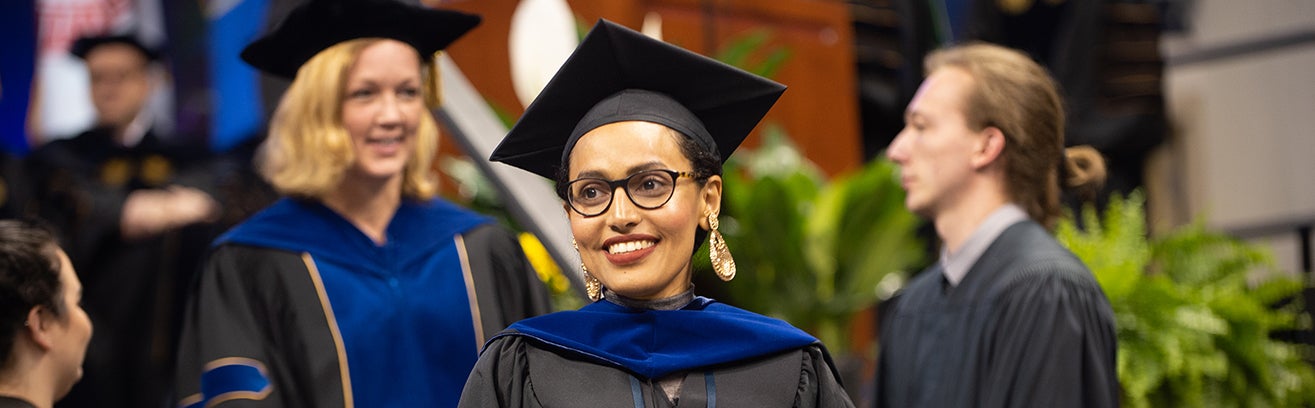 graduate student graduation ceremony attendees