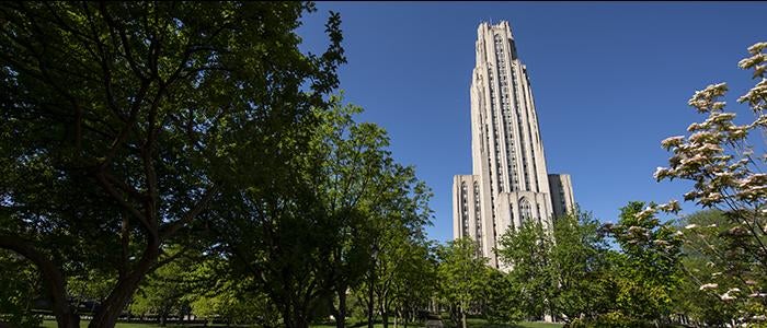 Cathedral of Learning against blue sky