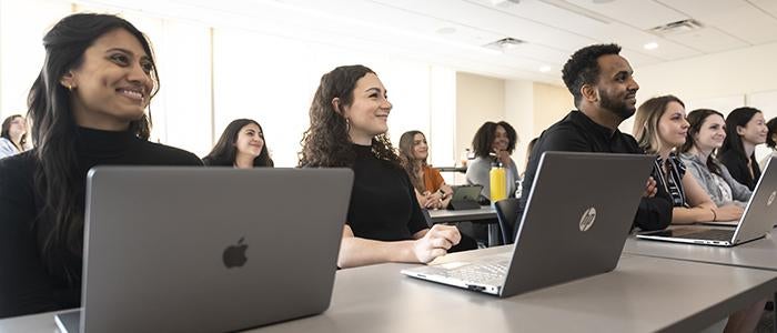 Students attending lecture in Pitt SHRS classroom