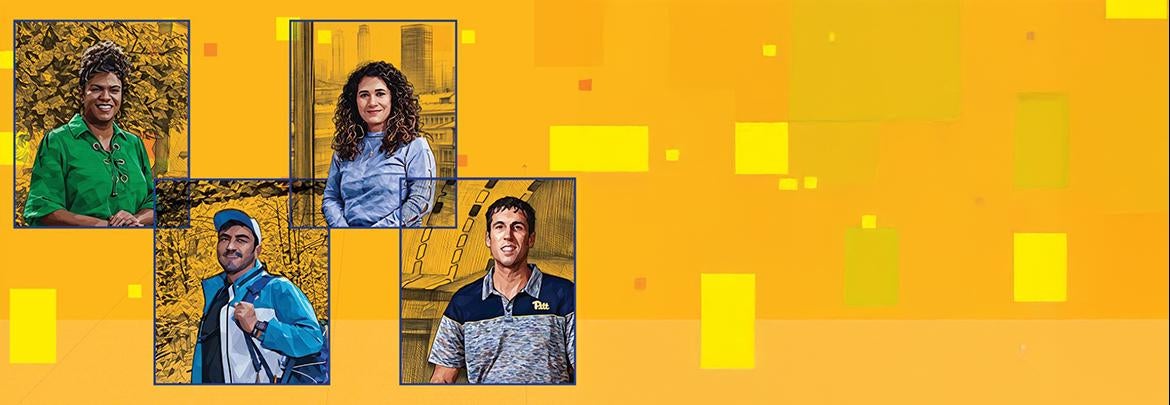 Luana Reis, Gabriel F. Quinteros, Melanie Blassingame and Paul McMahon followed unconventional paths to become Pitt graduate students.