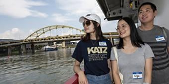 students attending international grad student orientation cruise