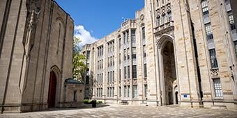 patio outside cathedral of learning