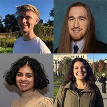 Collage of Ian Eder, Adam Forrest, Katarina Martinet, and Sharada Narayanan. 